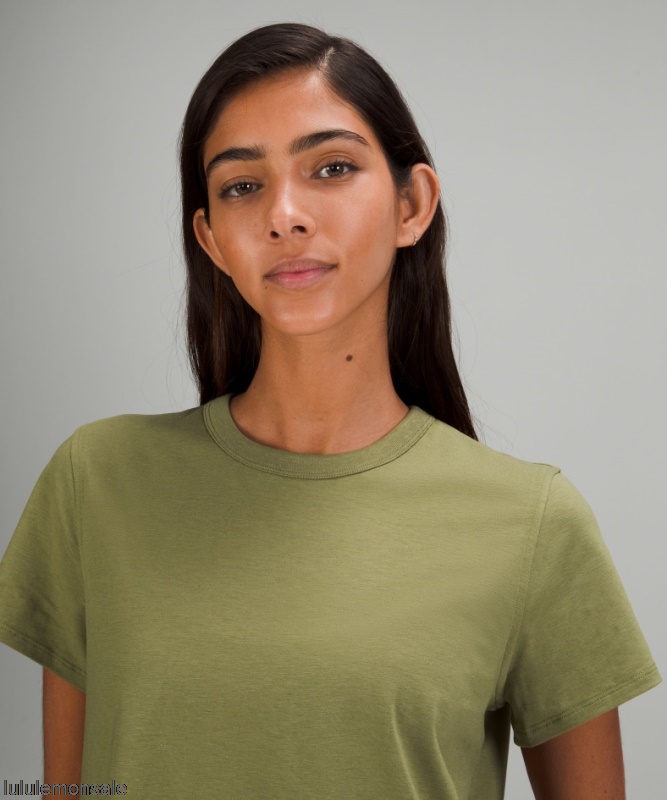Lululemon Damen DELULU327 | Klassisches T-shirt Aus Baumwollmischung Bronze Grün
